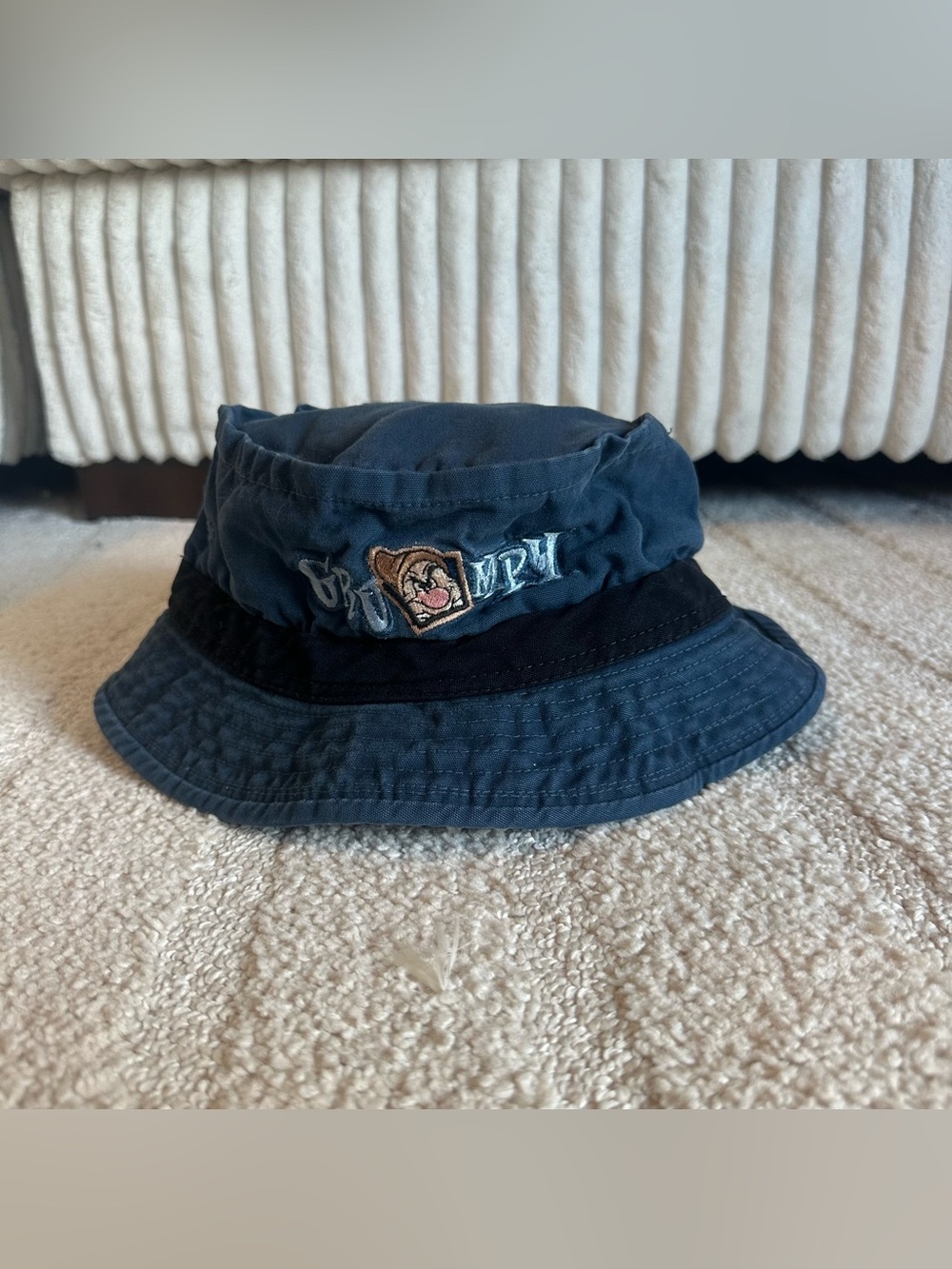 Kids Navy Bucket Hat with Embroidered Character